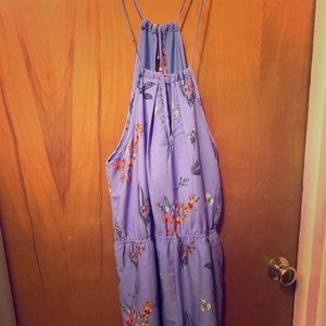 Purple Floral Romper